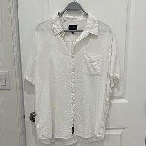 Lucky Brand Linen Men's White Button Down Shirt-Size XL